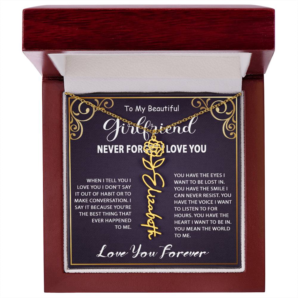 Personalized Name Necklace - Flower Name Necklace - Jewelry Inns