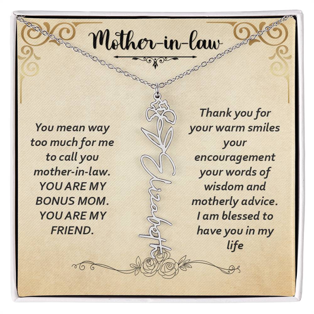 Flower Name Necklace - Custom Message Card Jewelry - Jewelry Inns