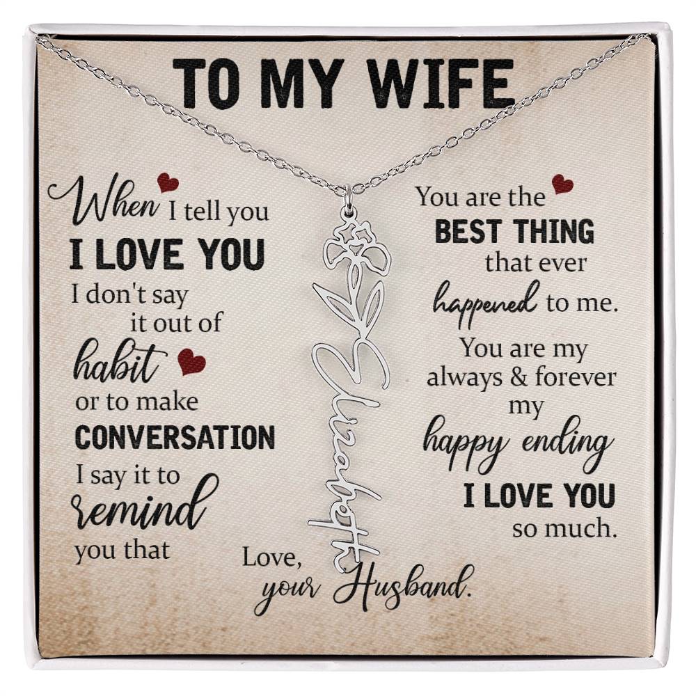 Necklace Gift for Wife - Custom Message Card Jewelry - Jewelry Inns