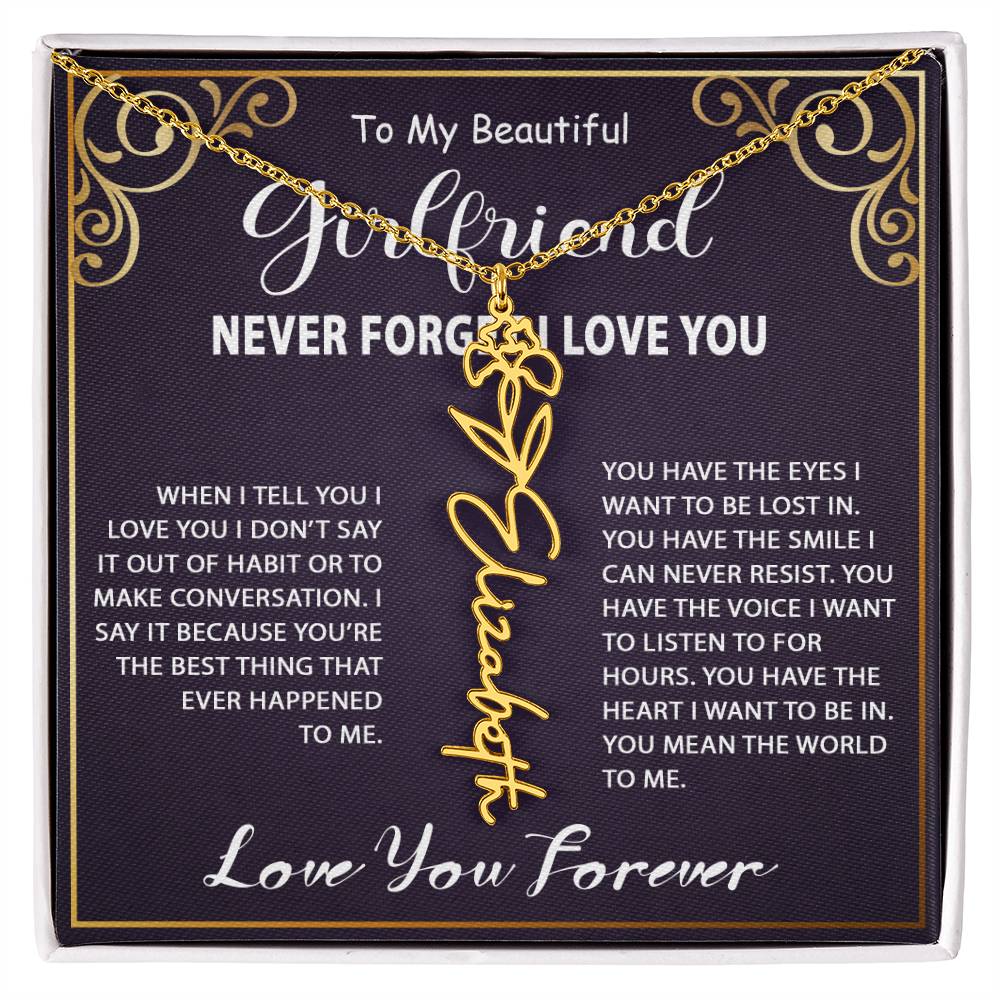 Personalized Name Necklace - Flower Name Necklace - Jewelry Inns