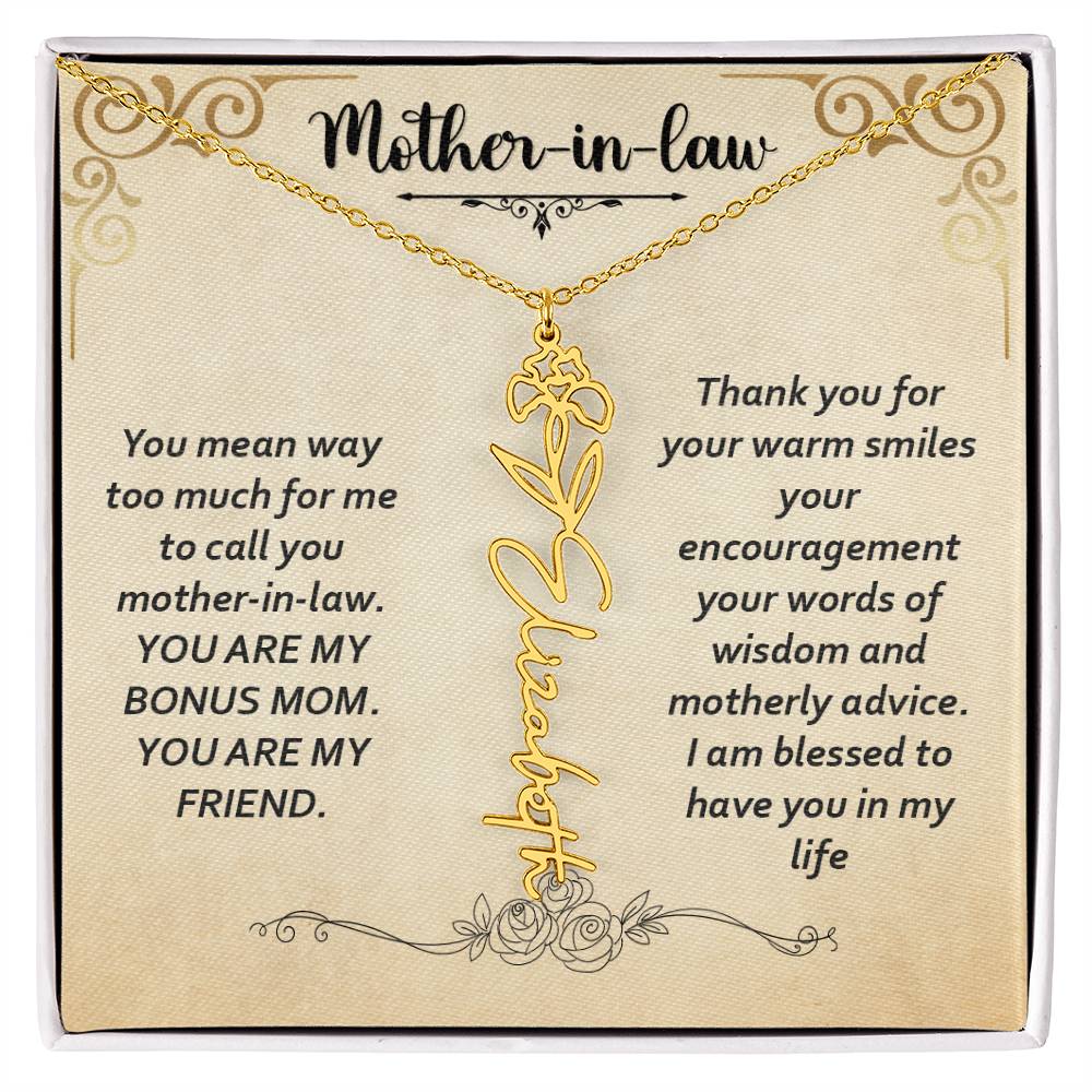 Flower Name Necklace - Custom Message Card Jewelry - Jewelry Inns