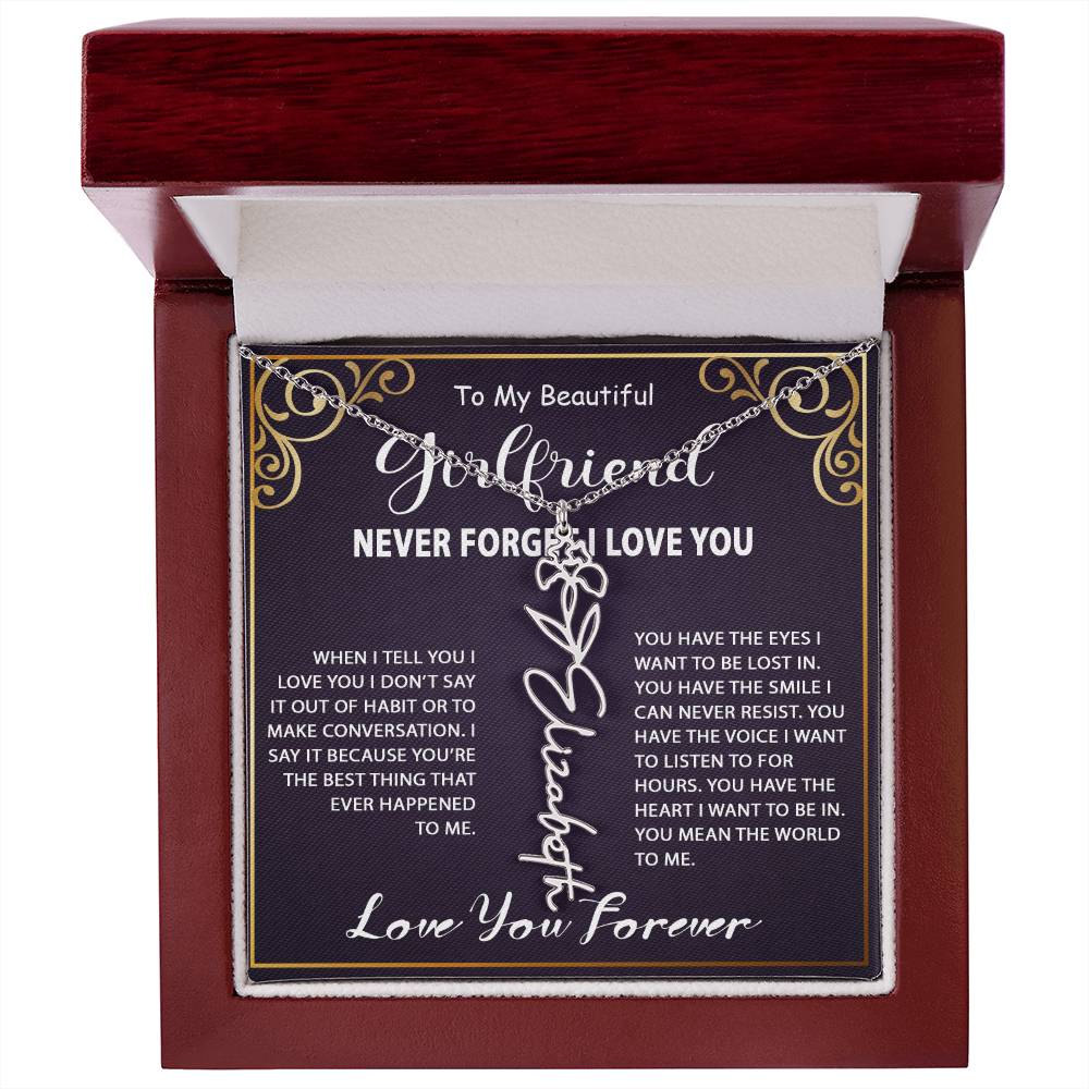 Personalized Name Necklace - Flower Name Necklace - Jewelry Inns