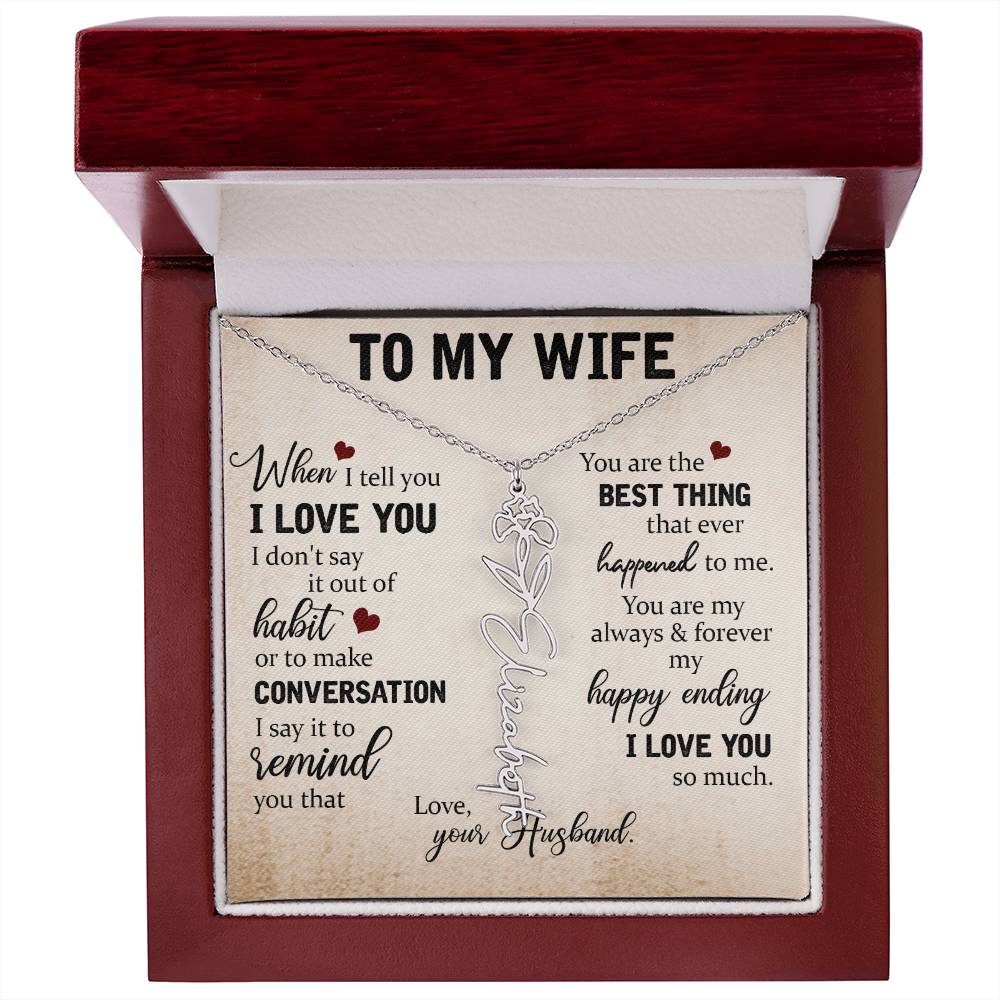 Necklace Gift for Wife - Custom Message Card Jewelry - Jewelry Inns