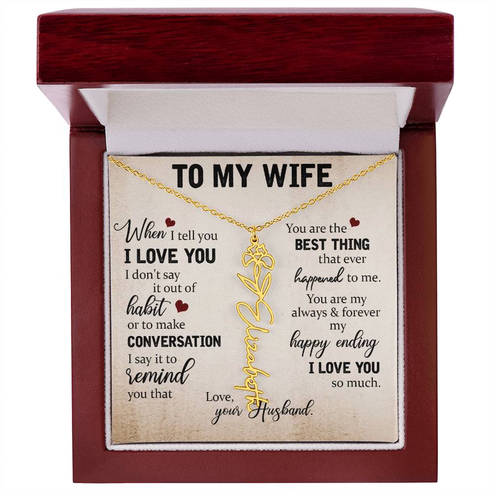 Necklace Gift for Wife - Custom Message Card Jewelry - Jewelry Inns