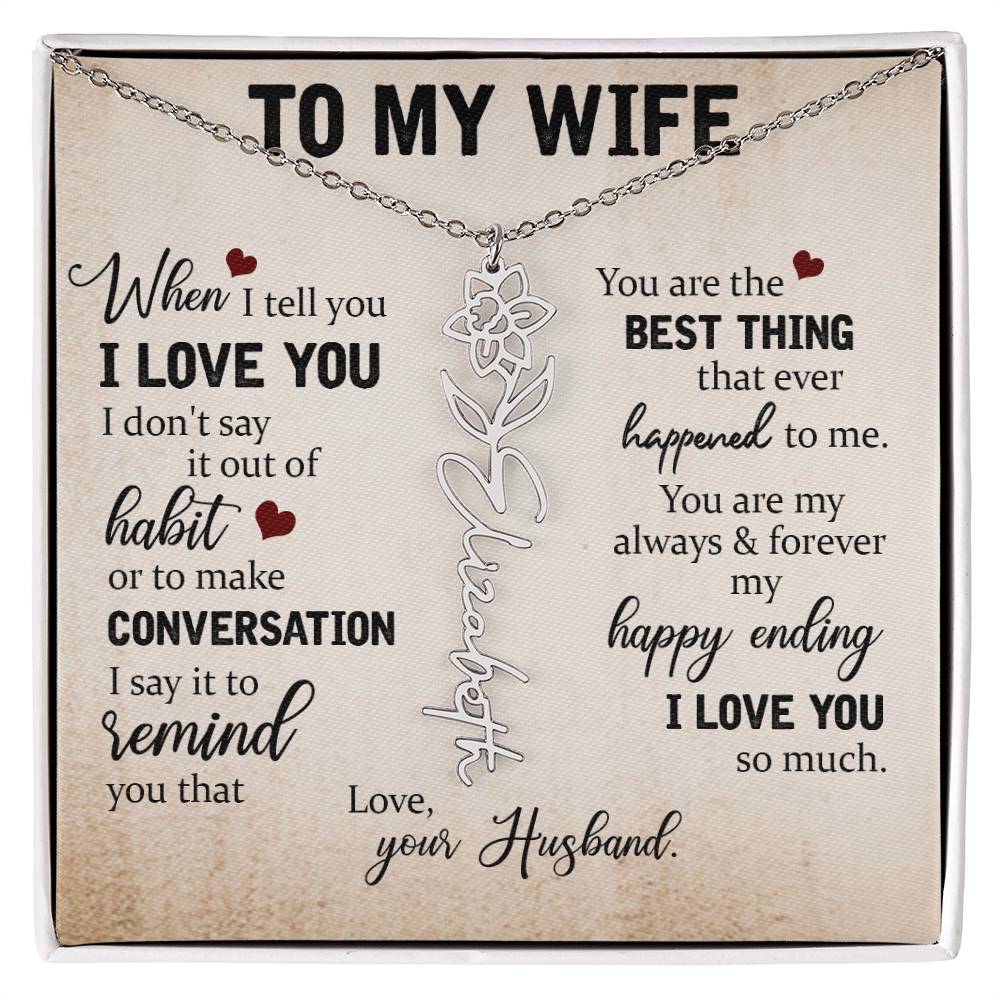 Necklace Gift for Wife - Custom Message Card Jewelry - Jewelry Inns