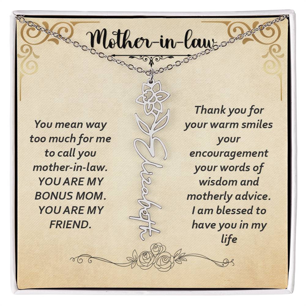 Flower Name Necklace - Custom Message Card Jewelry - Jewelry Inns