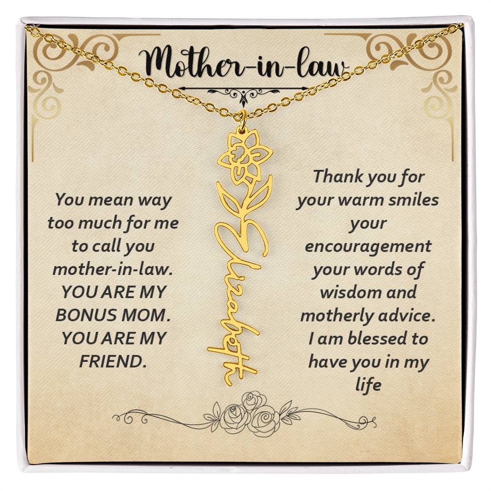 Flower Name Necklace - Custom Message Card Jewelry - Jewelry Inns