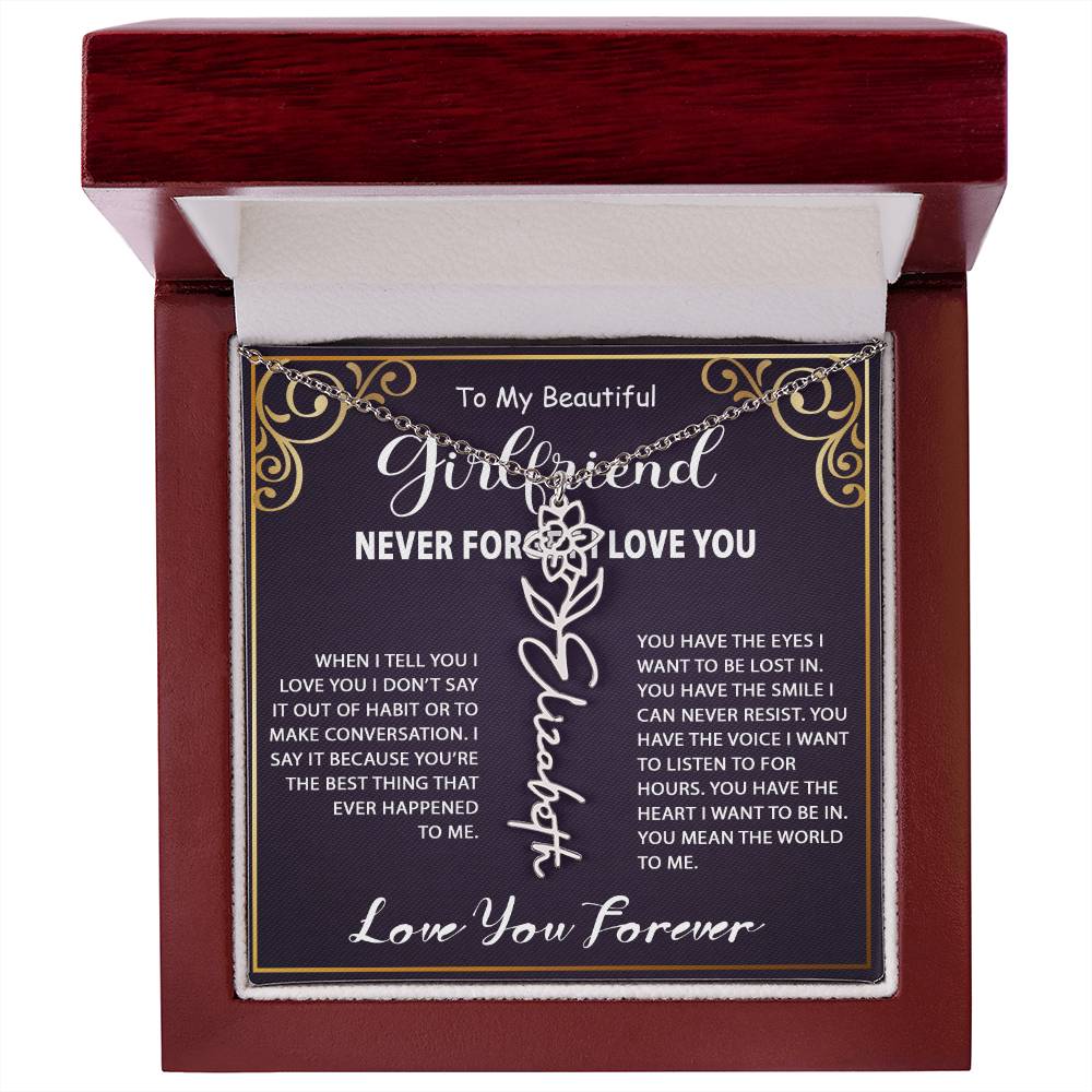 Personalized Name Necklace - Flower Name Necklace - Jewelry Inns