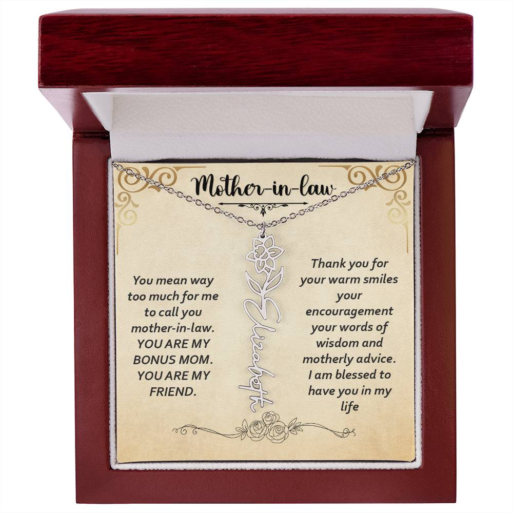 Flower Name Necklace - Custom Message Card Jewelry - Jewelry Inns