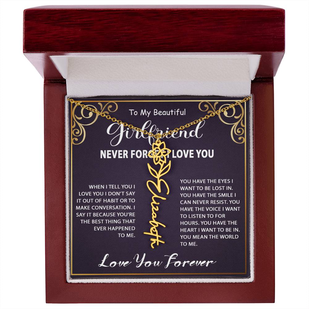 Personalized Name Necklace - Flower Name Necklace - Jewelry Inns