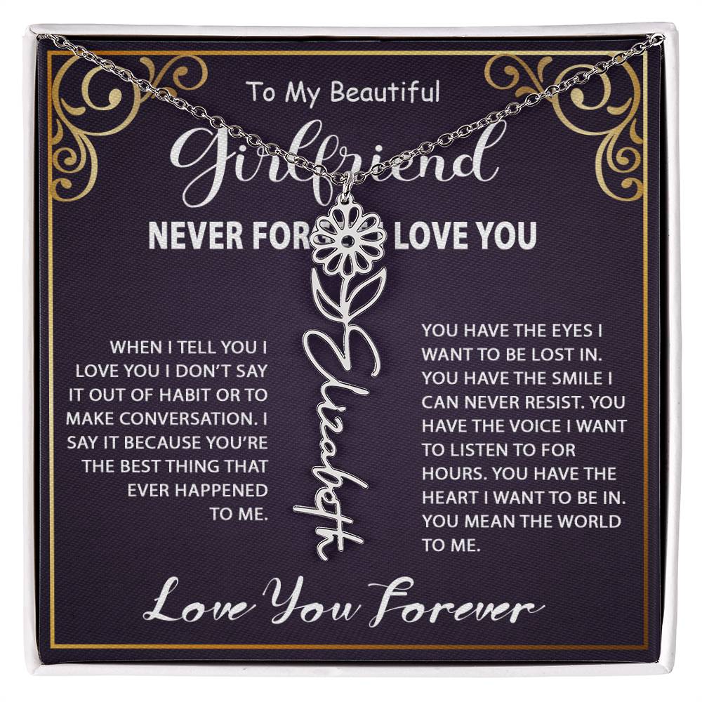 Personalized Name Necklace - Flower Name Necklace - Jewelry Inns