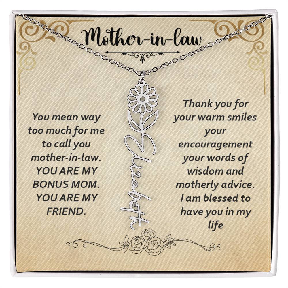 Flower Name Necklace - Custom Message Card Jewelry - Jewelry Inns