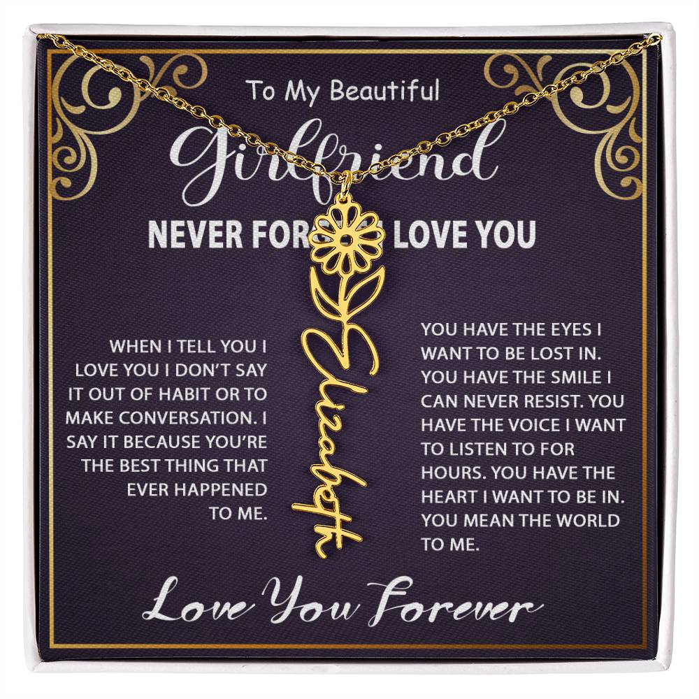 Personalized Name Necklace - Flower Name Necklace - Jewelry Inns