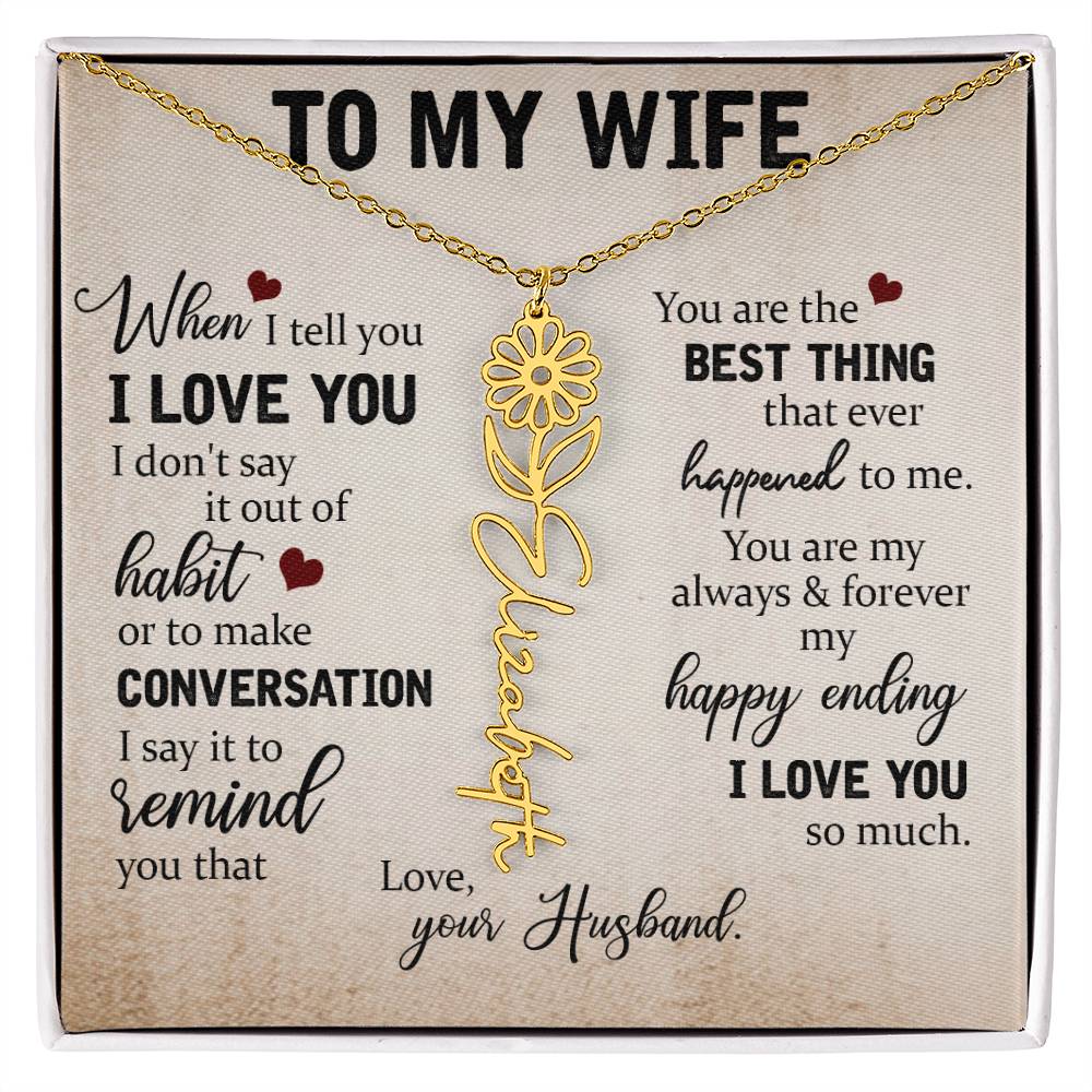 Necklace Gift for Wife - Custom Message Card Jewelry - Jewelry Inns