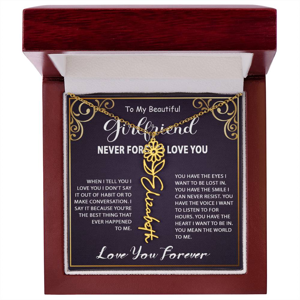 Personalized Name Necklace - Flower Name Necklace - Jewelry Inns