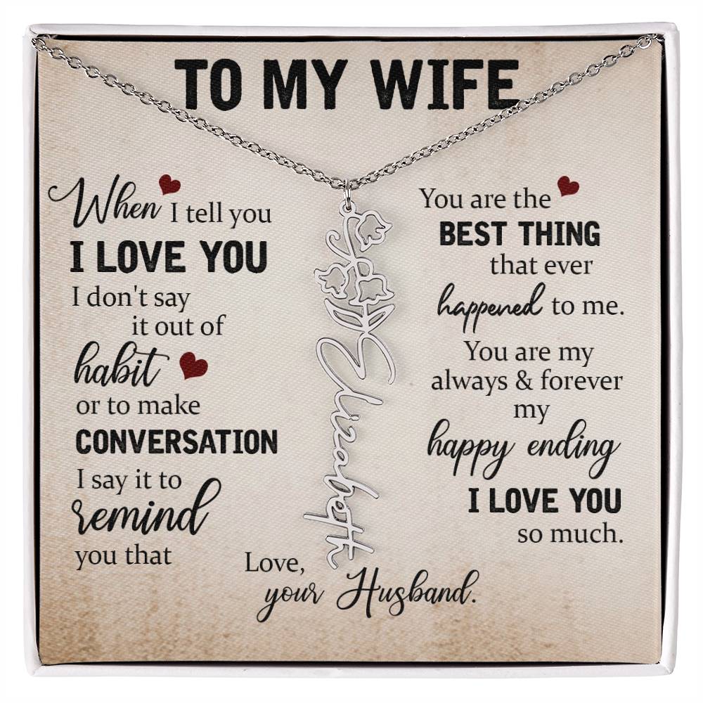 Necklace Gift for Wife - Custom Message Card Jewelry - Jewelry Inns