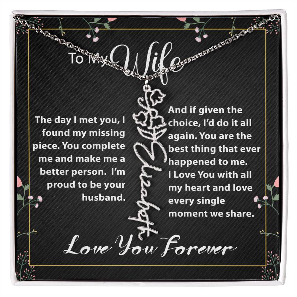 Custom Flower Name Necklace - Message Card Jewelry - Jewelry Inns