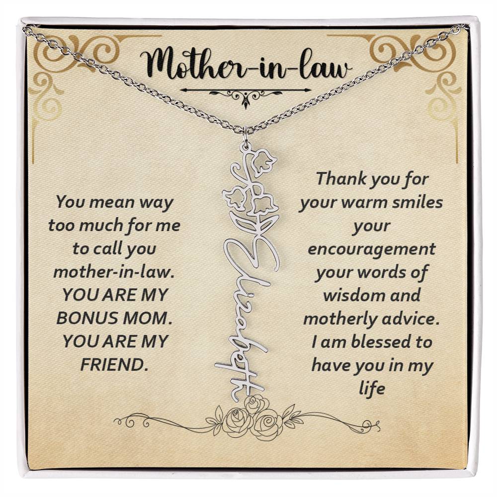 Flower Name Necklace - Custom Message Card Jewelry - Jewelry Inns