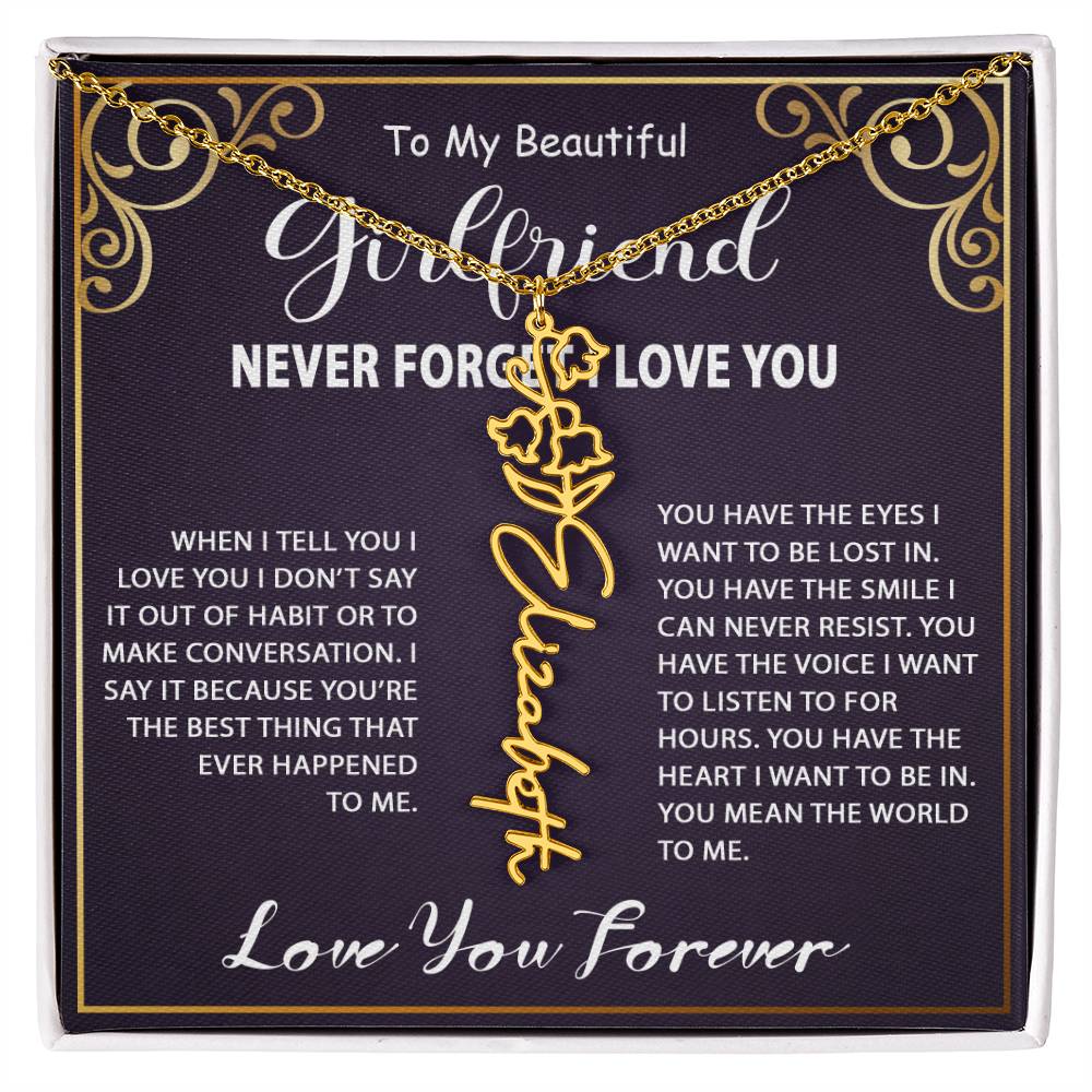 Personalized Name Necklace - Flower Name Necklace - Jewelry Inns