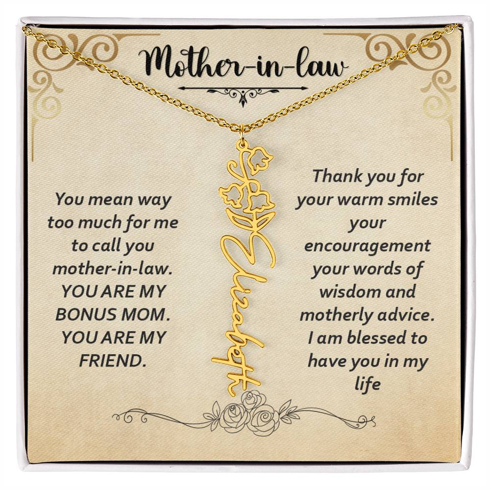 Flower Name Necklace - Custom Message Card Jewelry - Jewelry Inns