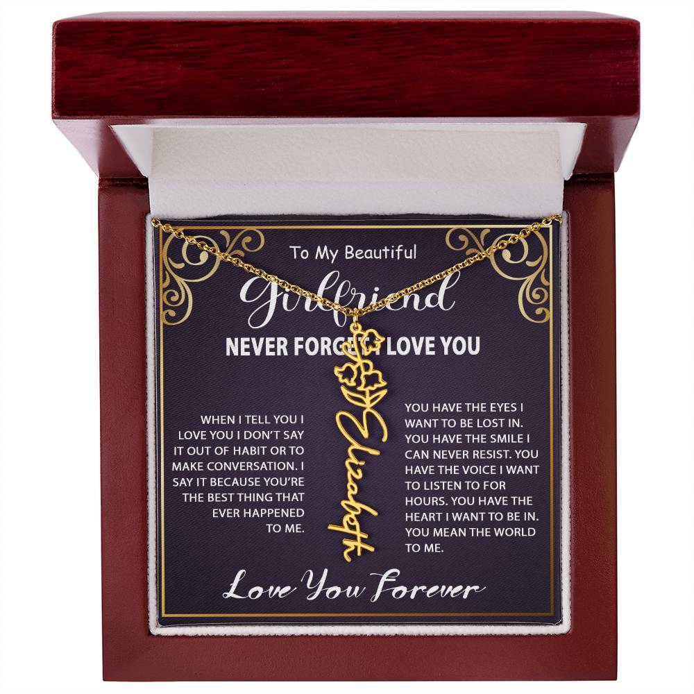 Personalized Name Necklace - Flower Name Necklace - Jewelry Inns