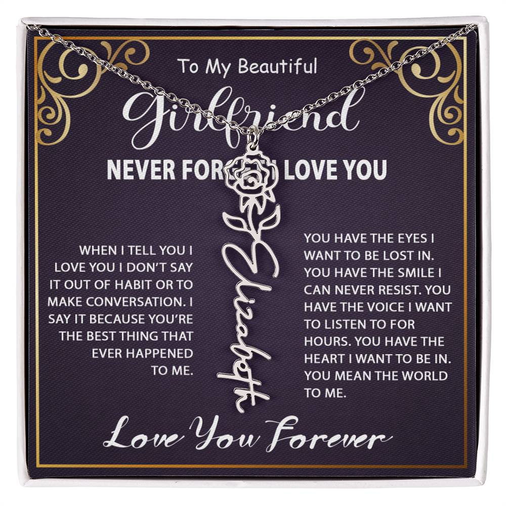 Personalized Name Necklace - Flower Name Necklace - Jewelry Inns