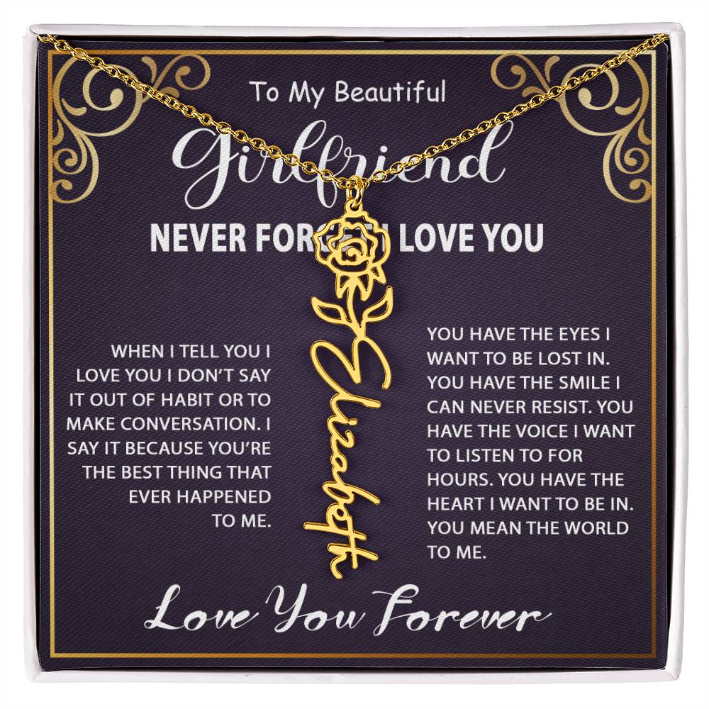 Personalized Name Necklace - Flower Name Necklace - Jewelry Inns