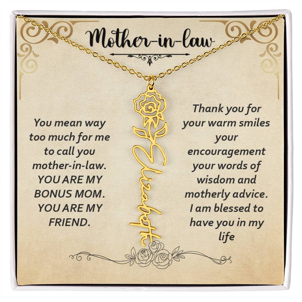 Flower Name Necklace - Custom Message Card Jewelry - Jewelry Inns