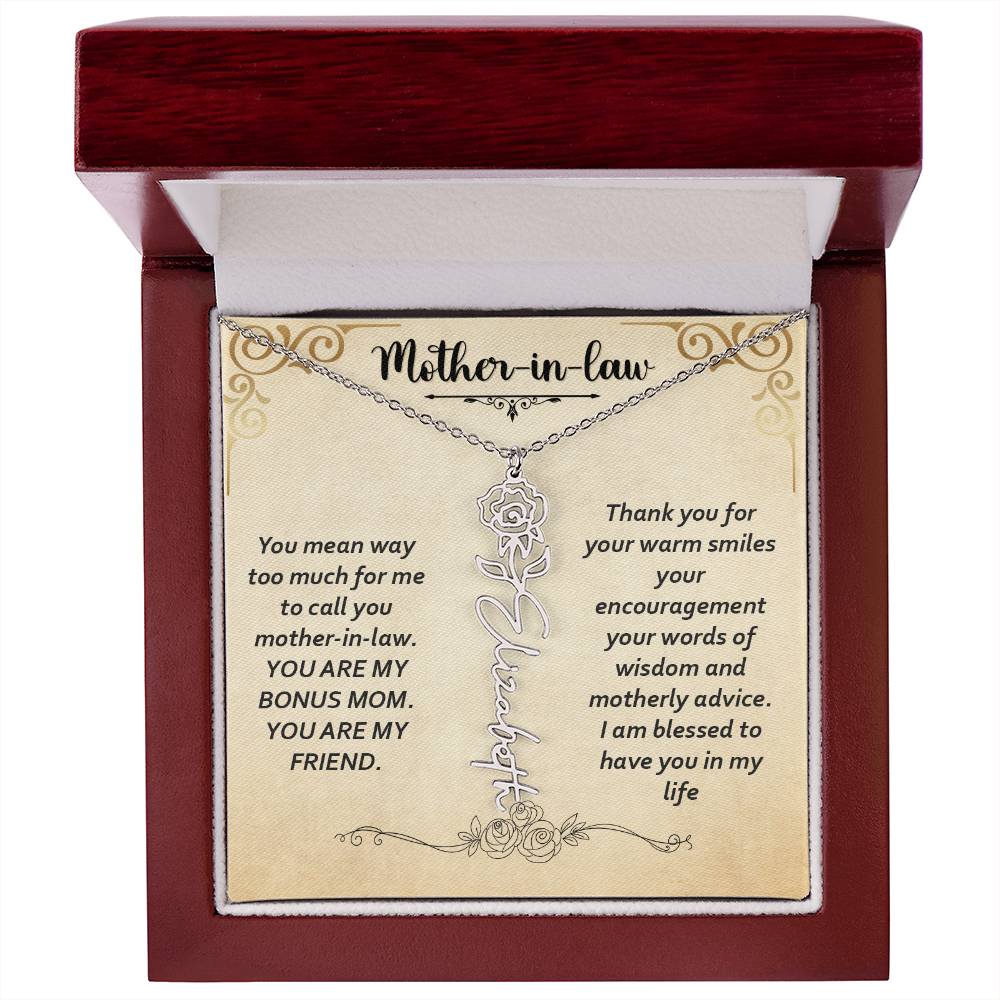 Flower Name Necklace - Custom Message Card Jewelry - Jewelry Inns