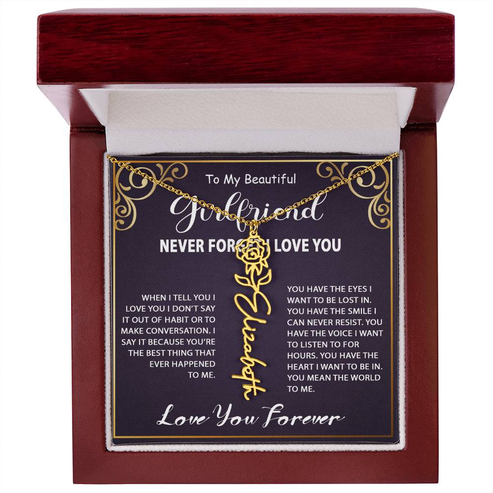 Personalized Name Necklace - Flower Name Necklace - Jewelry Inns