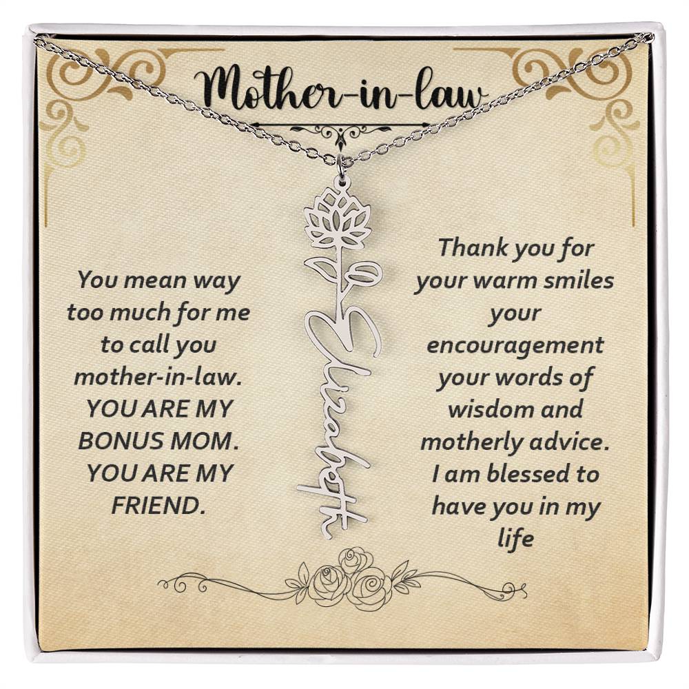 Flower Name Necklace - Custom Message Card Jewelry - Jewelry Inns