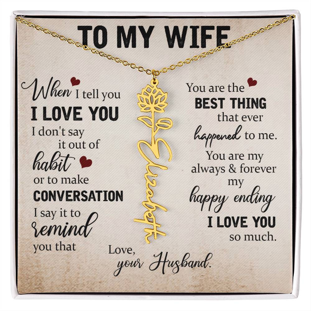 Necklace Gift for Wife - Custom Message Card Jewelry - Jewelry Inns