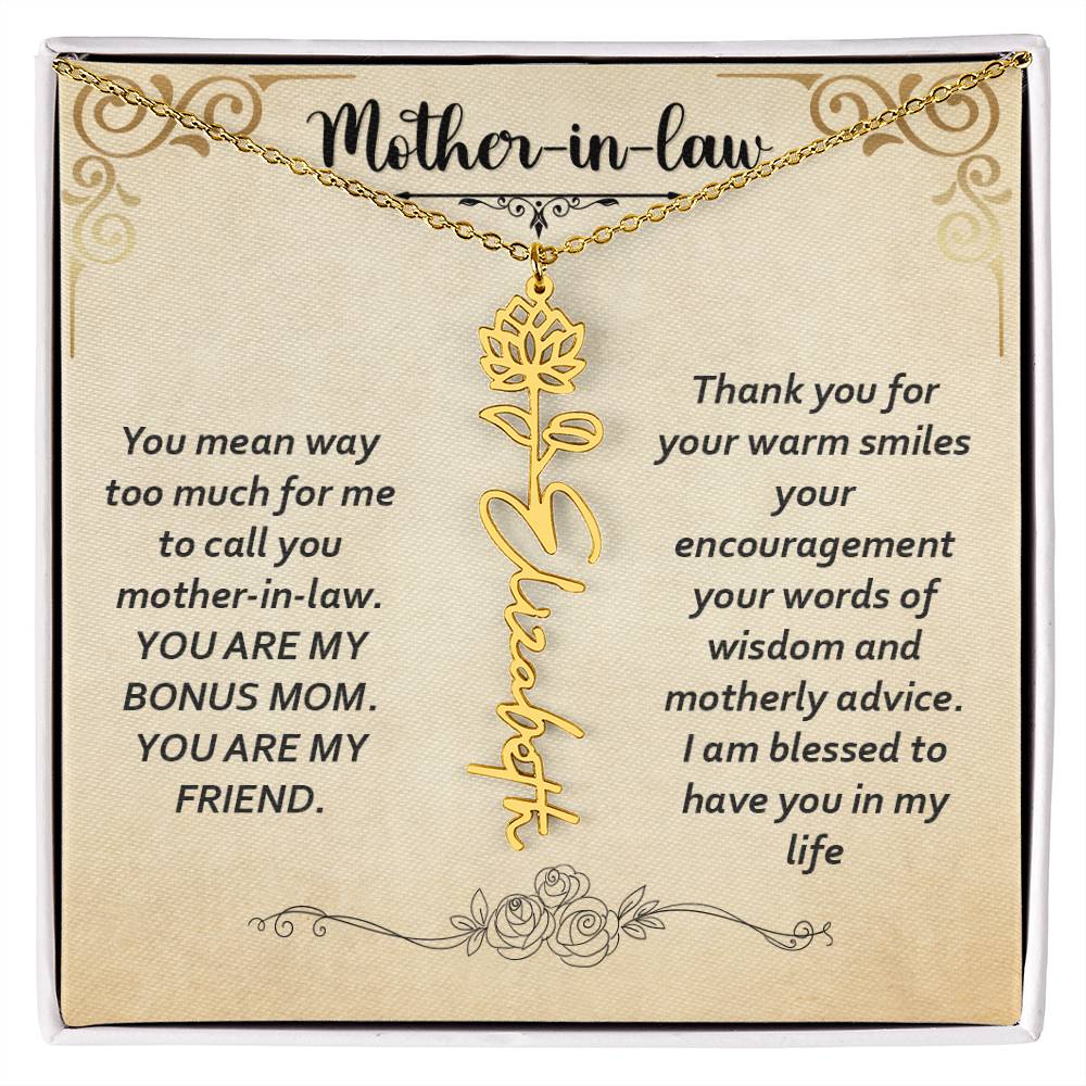 Flower Name Necklace - Custom Message Card Jewelry - Jewelry Inns