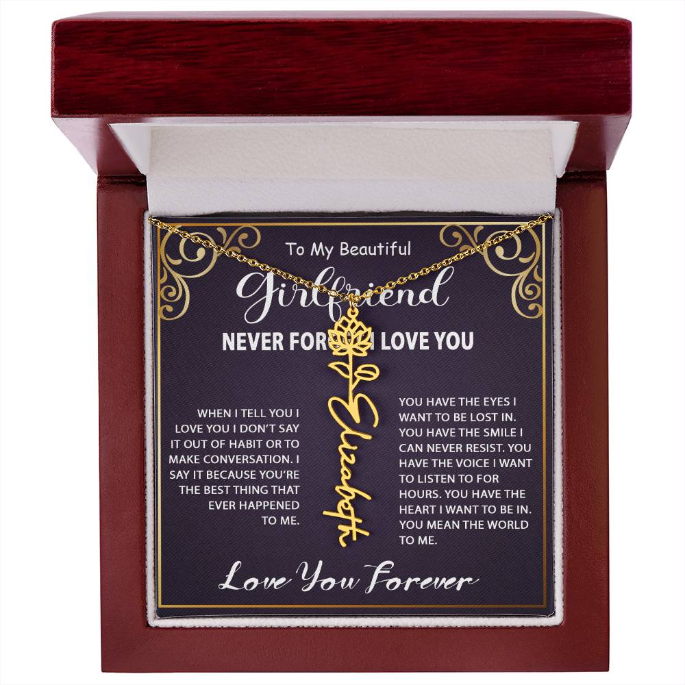 Personalized Name Necklace - Flower Name Necklace - Jewelry Inns