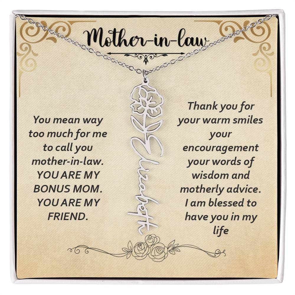 Flower Name Necklace - Custom Message Card Jewelry - Jewelry Inns