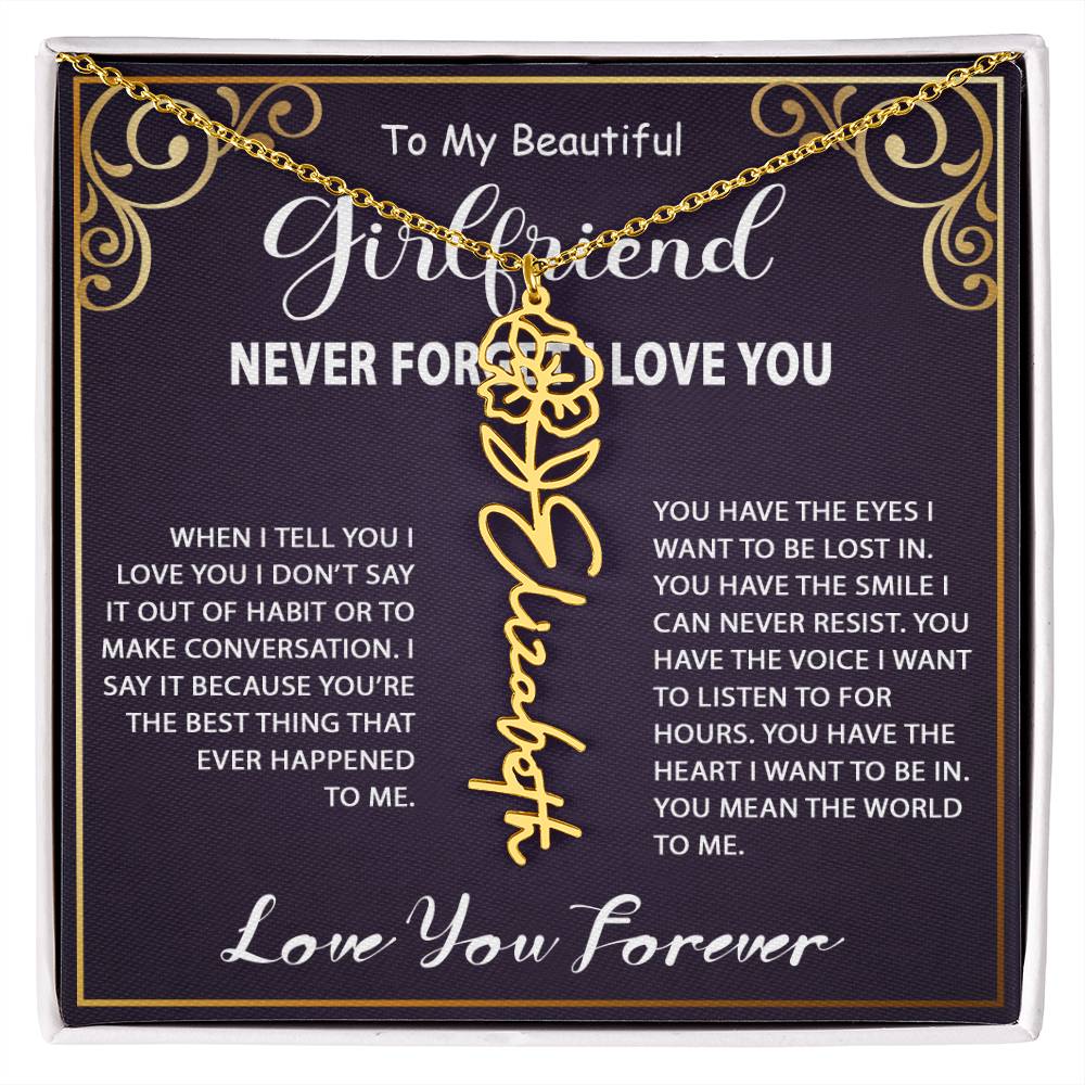 Personalized Name Necklace - Flower Name Necklace - Jewelry Inns