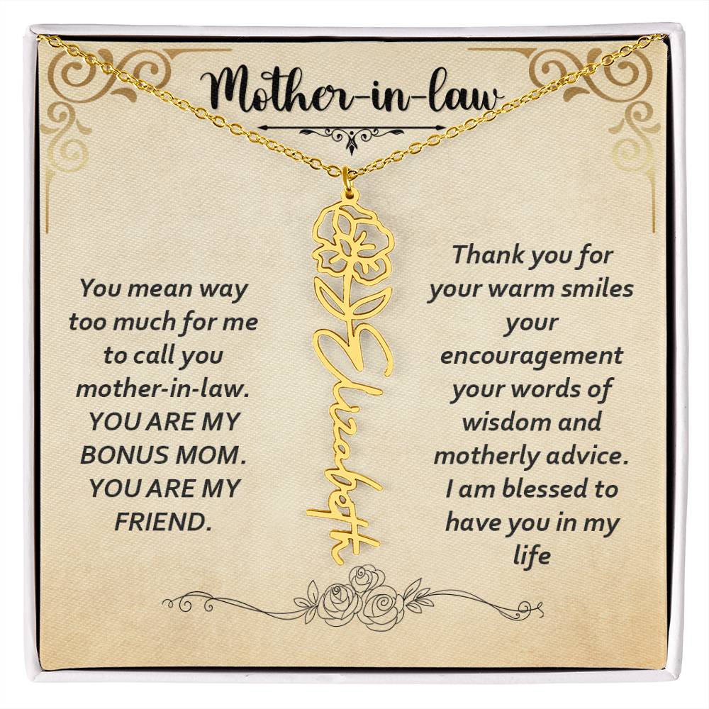 Flower Name Necklace - Custom Message Card Jewelry - Jewelry Inns