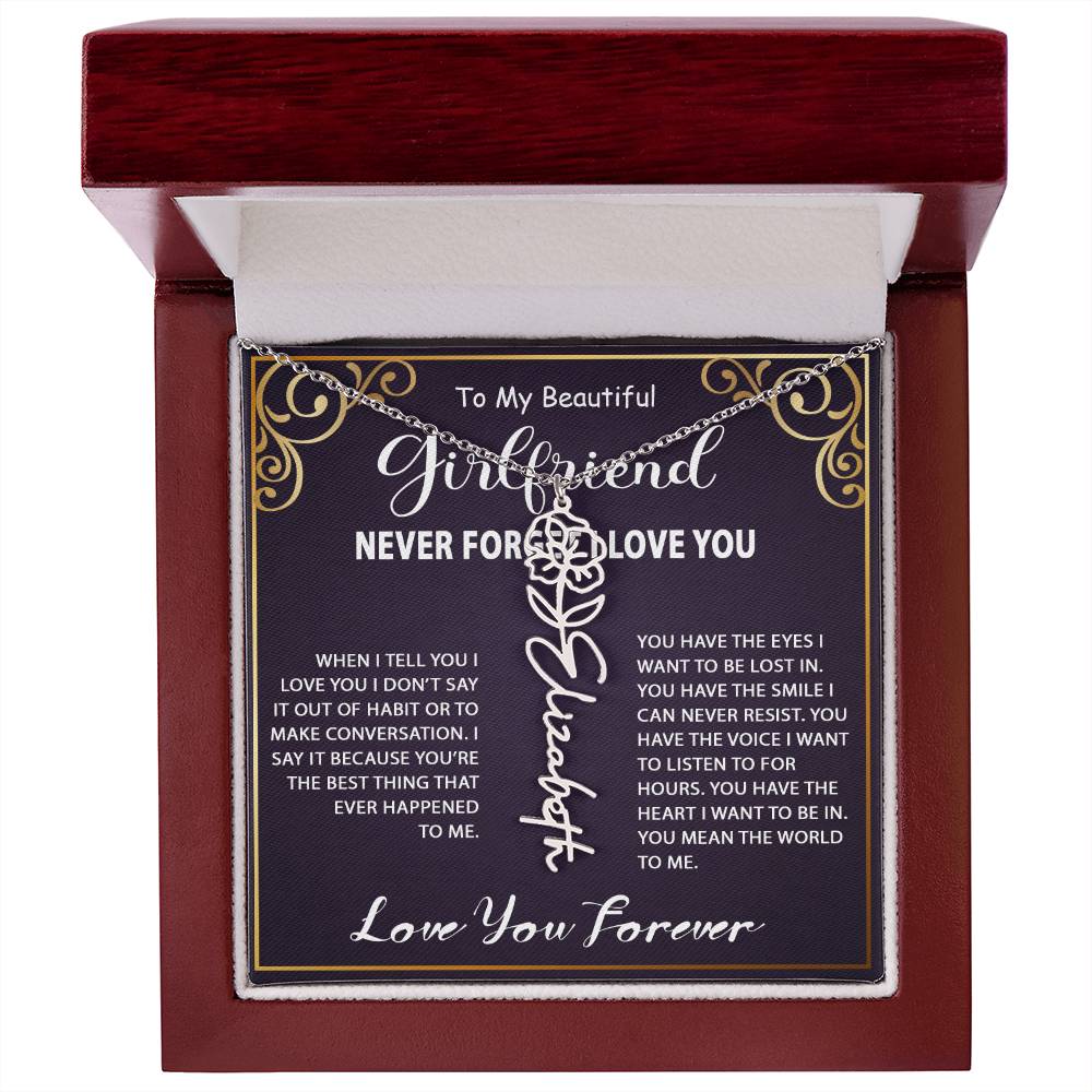 Custom Flower Name Necklace To My Girlfriend #e302 - Image 32