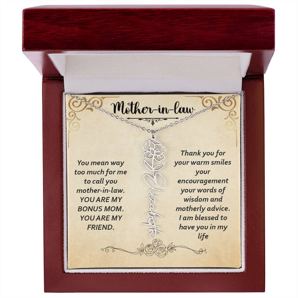 Flower Name Necklace - Custom Message Card Jewelry - Jewelry Inns