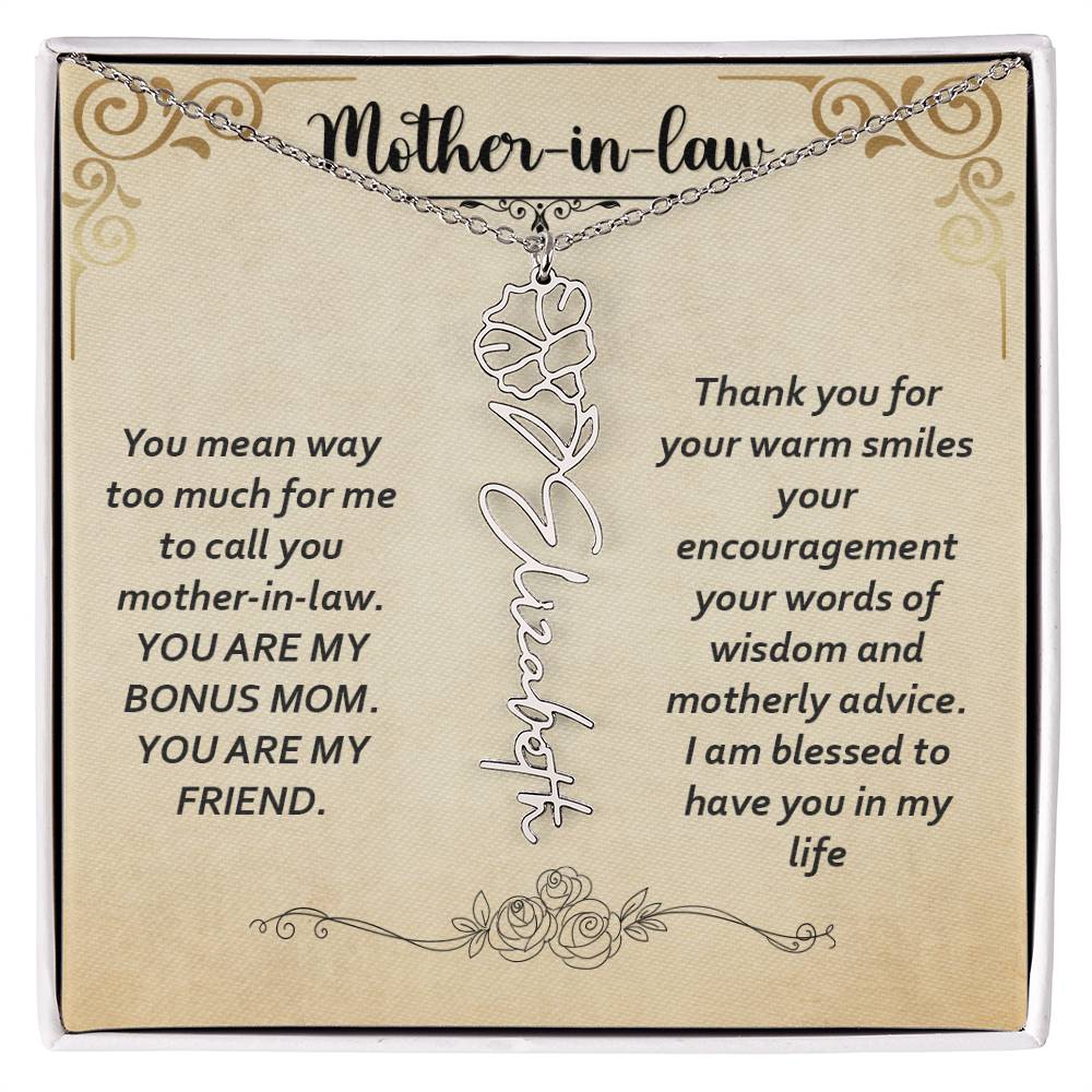 Flower Name Necklace - Custom Message Card Jewelry - Jewelry Inns