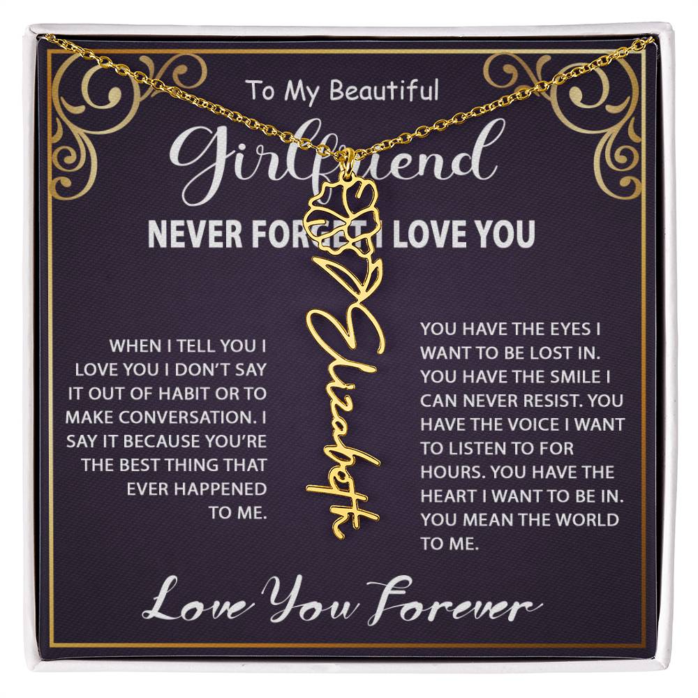 Personalized Name Necklace - Flower Name Necklace - Jewelry Inns