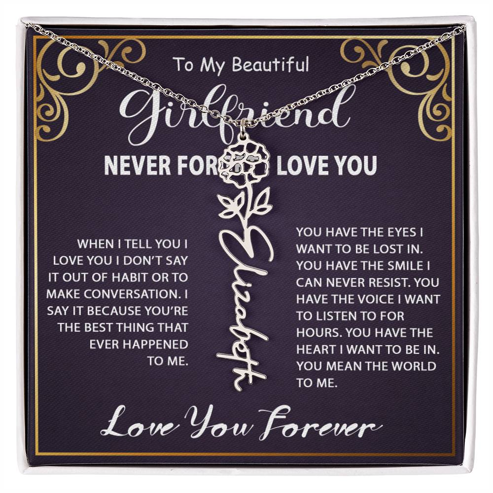 Personalized Name Necklace - Flower Name Necklace - Jewelry Inns