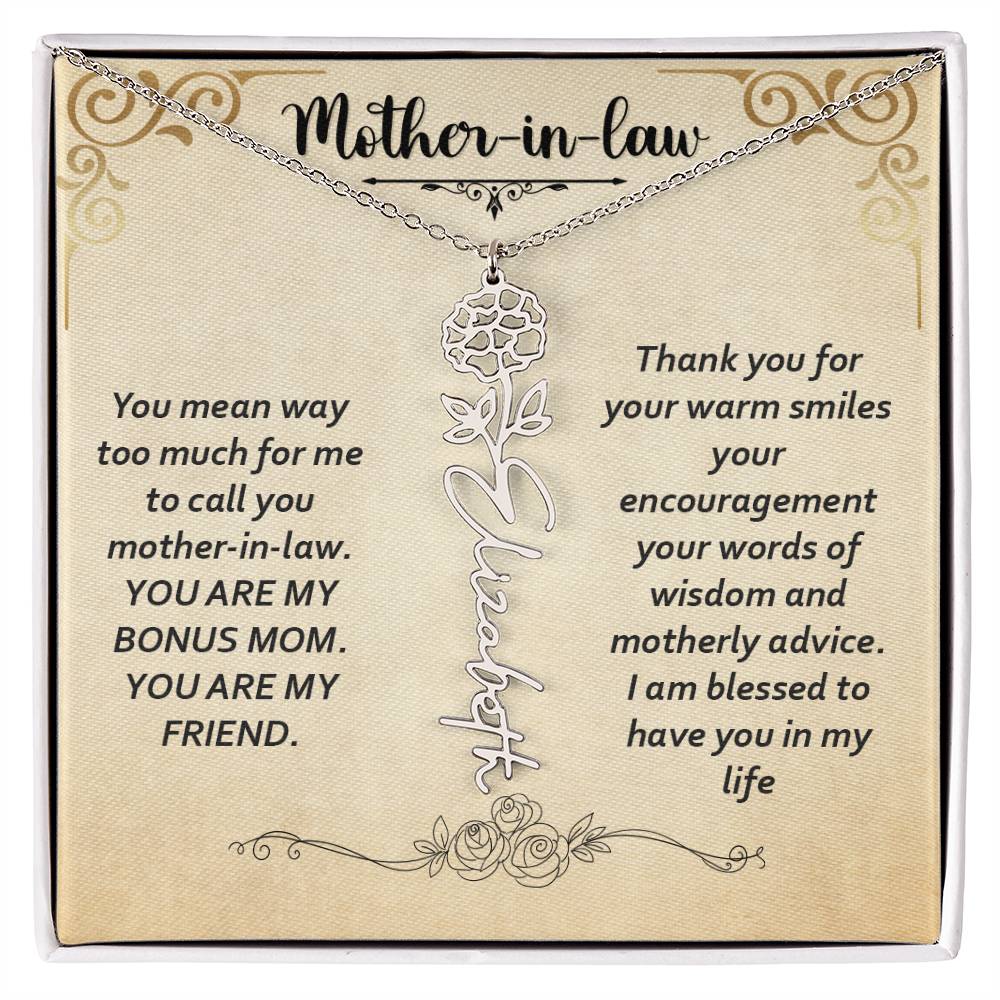 Flower Name Necklace - Custom Message Card Jewelry - Jewelry Inns