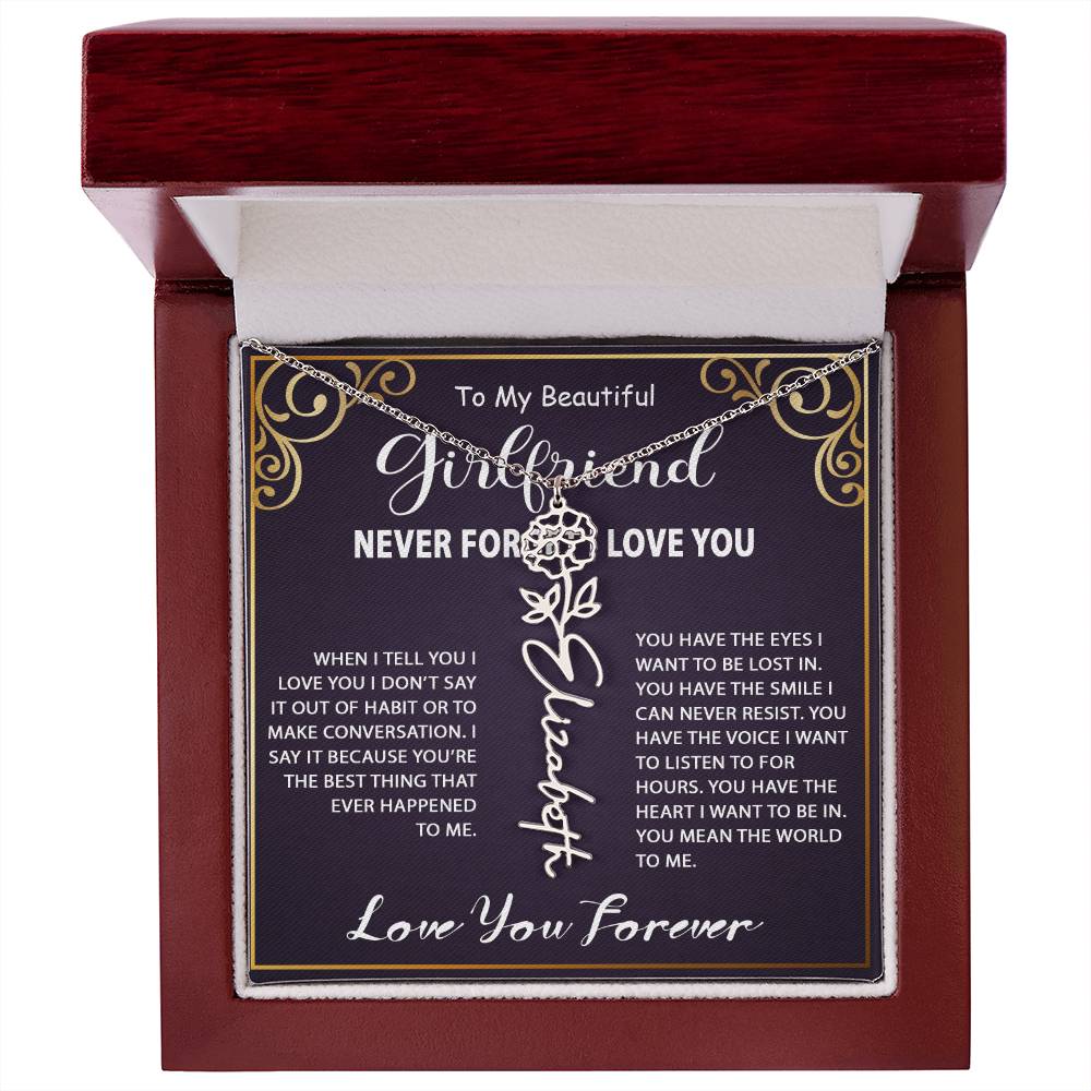 Personalized Name Necklace - Flower Name Necklace - Jewelry Inns