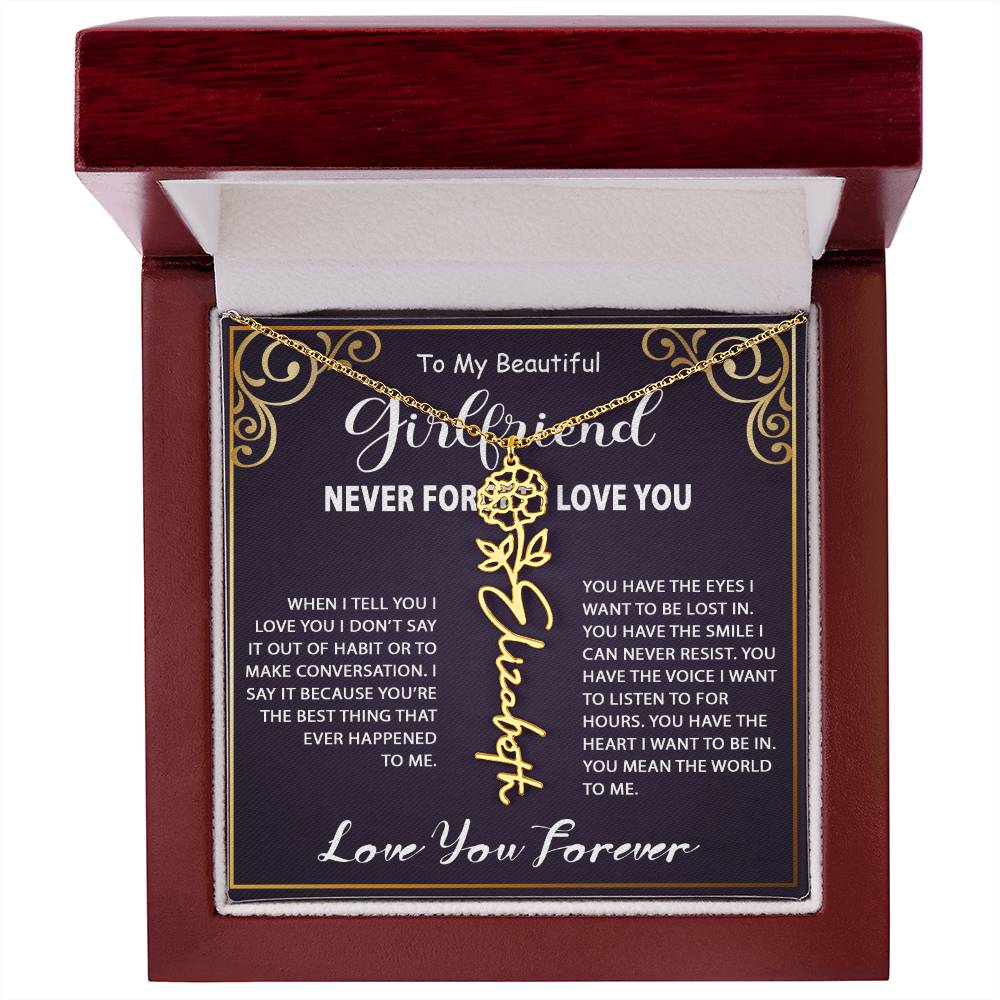 Personalized Name Necklace - Flower Name Necklace - Jewelry Inns