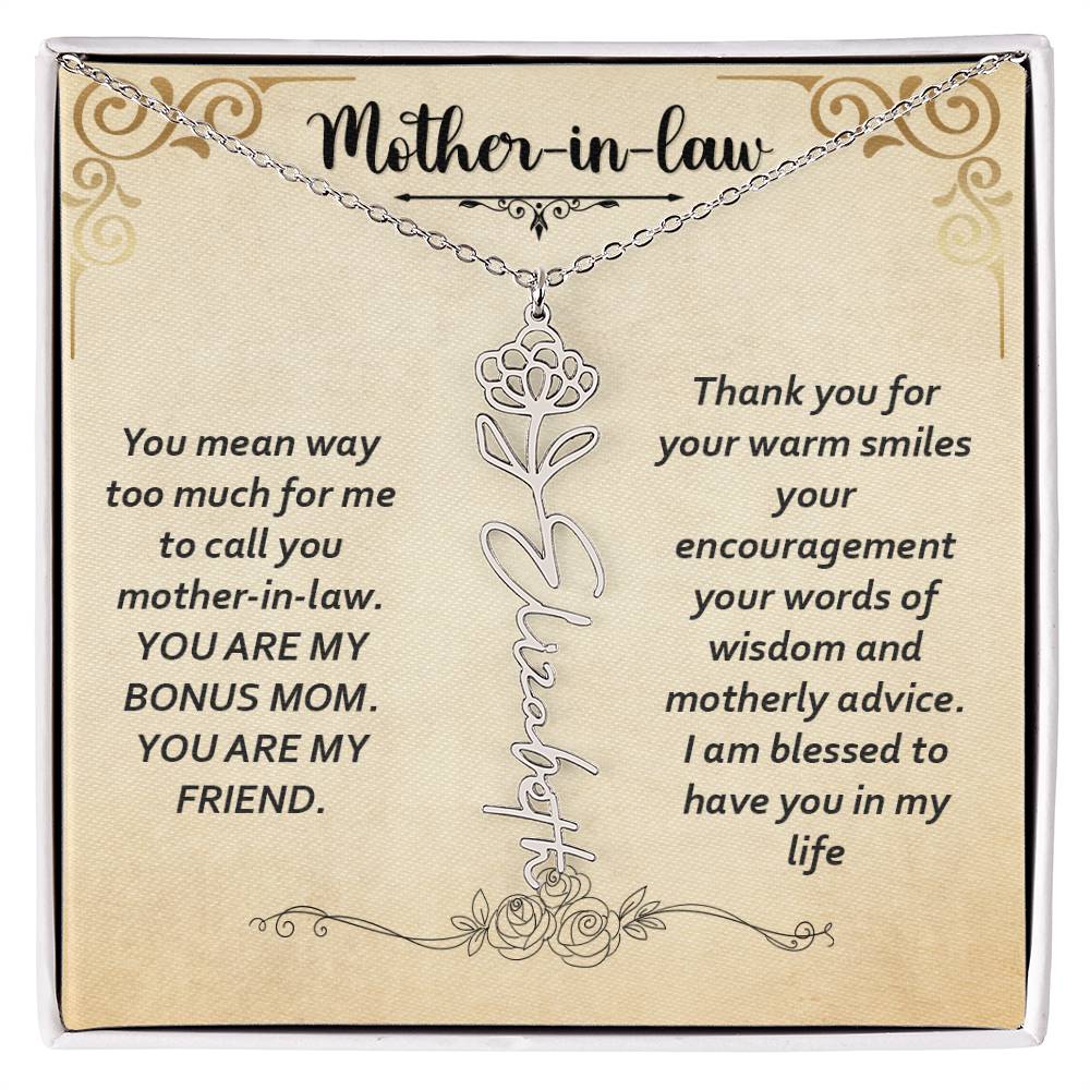 Flower Name Necklace - Custom Message Card Jewelry - Jewelry Inns