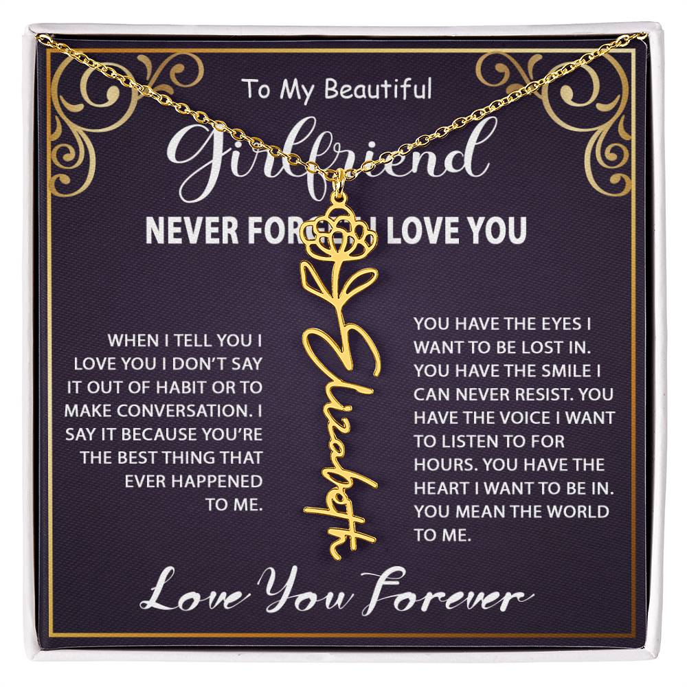 Personalized Name Necklace - Flower Name Necklace - Jewelry Inns