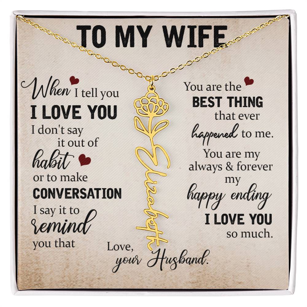 Necklace Gift for Wife - Custom Message Card Jewelry - Jewelry Inns