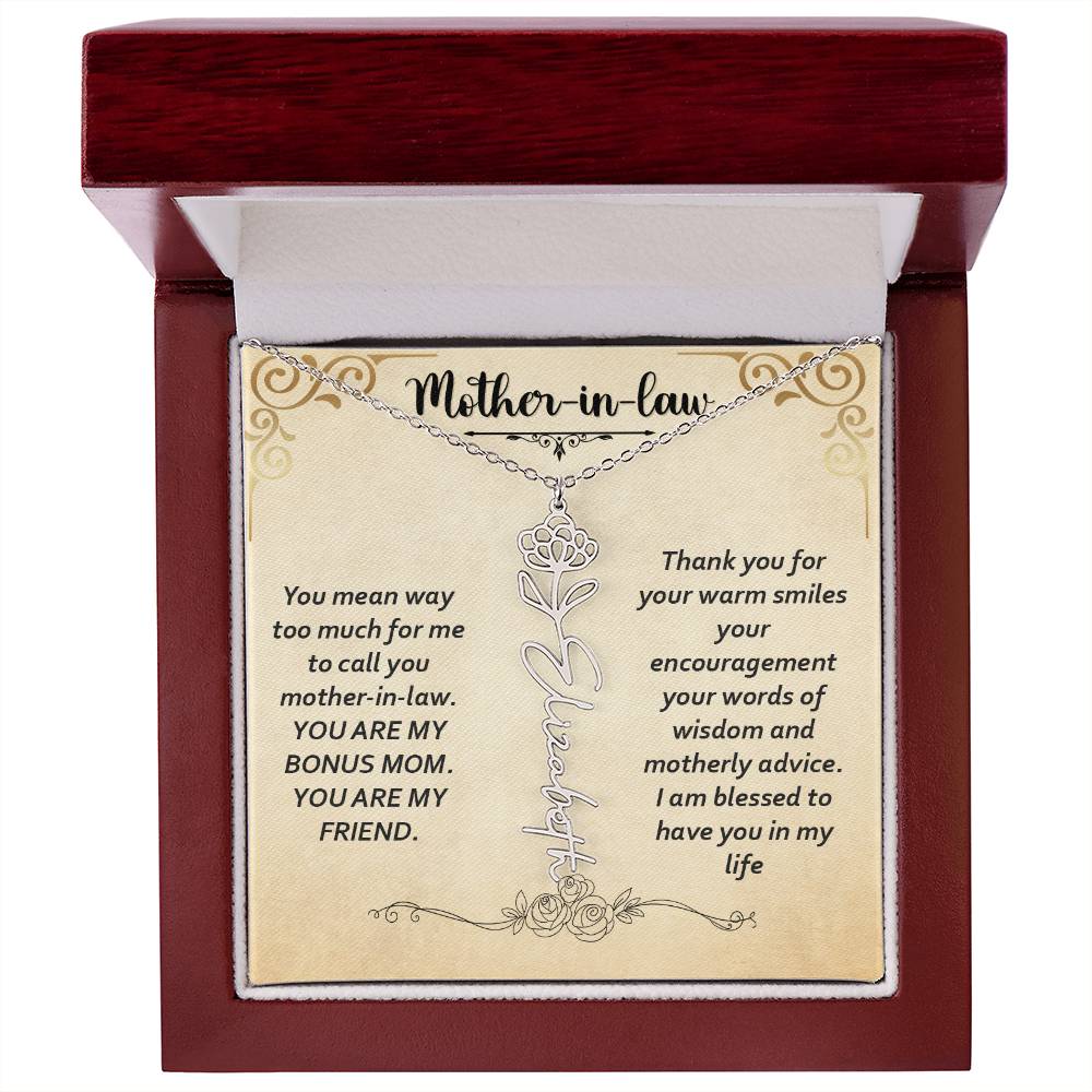 Flower Name Necklace - Custom Message Card Jewelry - Jewelry Inns