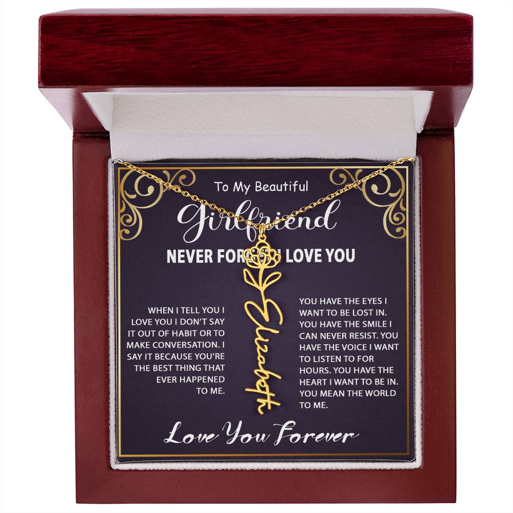 Personalized Name Necklace - Flower Name Necklace - Jewelry Inns